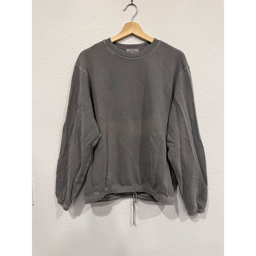 Lady White Co Grey Drawstring Hem Fleece Crewneck Sweatshirt 38/M